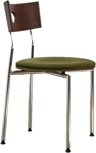 Vista 22 de Stackable Dining Chairs Set, Kitchen Chair with Curved Backrest, Upholstered Living Room Chair, Occasional Seat Dining Room Chairs with Metal