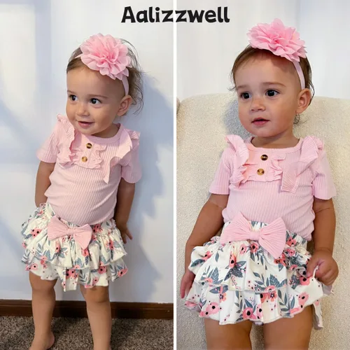 Vista 3 de Aalizzwell Traje de verano para bebés recién nacidos