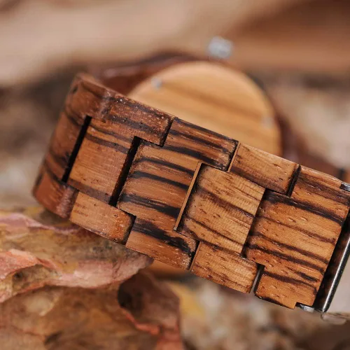 Vista 5 de BOBO BIRD Relojes de madera de diseño especial para hombre, relojes deportivos de cuarzo