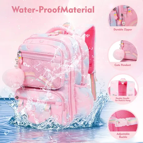 Vista 11 de Mochila Estética Kawaii Arcoíris