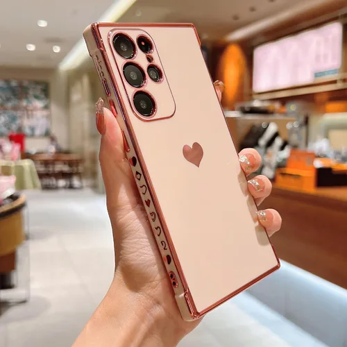 Vista 147 de phylla Funda de teléfono compatible con Samsung Galaxy A12 de 6.5 pulgadas, lindo corazón chapado en oro, elegante funda de lujo para mujer