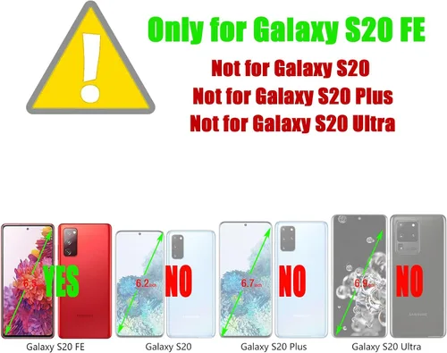 Vista 2 de ZZXX Funda tipo cartera para Samsung Galaxy S20 FE 5G de 6.5 pulgadas con bloqueo RFID, ranura para tarjetas, función atril, funda protectora