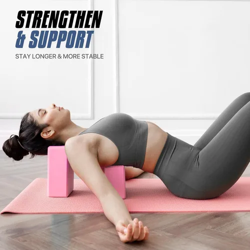 Vista 3 de MADOG Bloque de yoga, 9 x 6 x 4 pulgadas, alta densidad, espuma EVA, equipo de yoga para estirar, flexibilidad, equilibrio, fitness, pilates