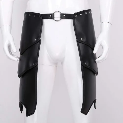 Vista 3 de YONGHS - Cinturón de cuero para hombre, diseño de caballero vikingo, estilo medieval
