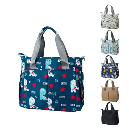 Vista 11 de Bolsa de pañales impermeable para mamá y papá, bolsas de viaje medianas multifunción (búho lindo)
