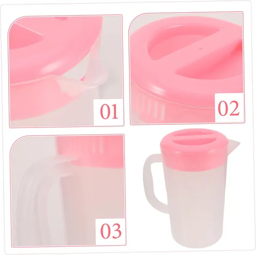 Vista 3 de DOITOOL Recipiente de almacenamiento de bebidas de gran capacidad, resistente al calor, jarra de agua fría, jarra de jugo de plástico, tetera