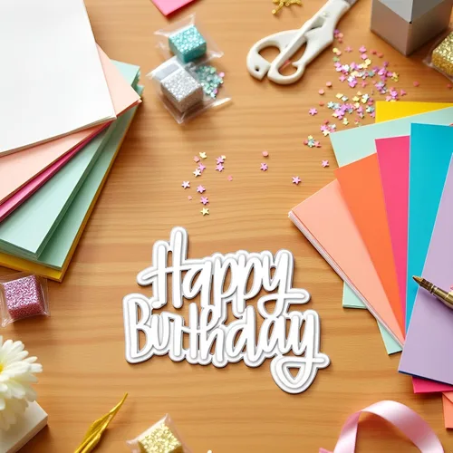 Vista 5 de Troqueles de corte de metal de feliz cumpleaños, para álbumes de recortes, álbum de fotos papeCraft para hacer tarjetas, herramienta de grabado