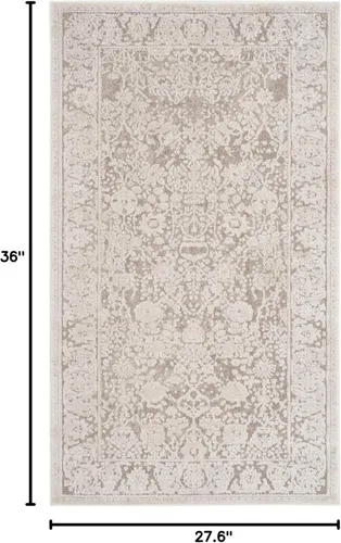 Vista 2 de SAFAVIEH Reflection Collection - Alfombra decorativa, 2 pies 3 pulgadas x 3 pies, color beige y crema, no desprende pelusa y es fácil de limpiar