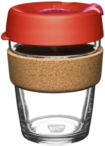 Vista 10 de KeepCup Brew Cork - Taza de café reutilizable de vidrio templado y corcho natural, M 12 oz/340 ml - Negro