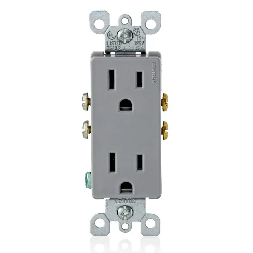 Vista 12 de Receptáculo Leviton doble de 15 A y 125 V, toma de tierra, Blanco, M02-5325-WMP, 125.00 volts 2-Blanco