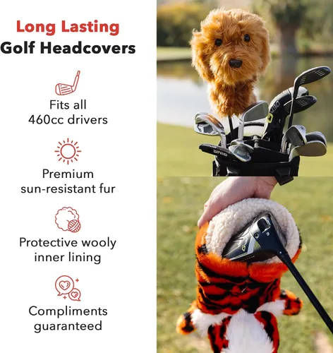 Vista 5 de Daphne's Headcovers Gopher Funda para Driver Divertida Funda para Palos de Golf Protección Elegante para Funda de Palo para Hombres y Mujeres