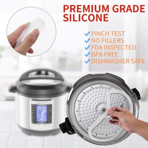 Vista 2 de Anillo de sellado de silicona para olla instantánea de 8 cuartos de galón, silicona de grado alimenticio para olla a presión Instant Pot de 8