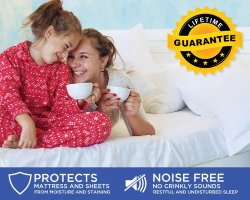 Vista 2 de TRU Lite Bedding Protector de colchón impermeable, funda de cama, funda de colchón suave y transpirable, protección contra manchas y olores