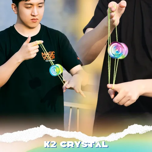 Vista 6 de MAGICYOYO Responsive Yoyo Professional K2 Crystal, Yo yo de doble propósito para niños y jugadores avanzados, yoyos degradados de plástico con 12