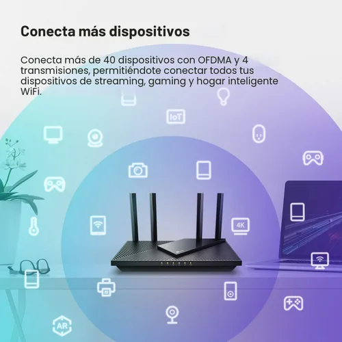 Vista 6 de TP-Link Router AX1800 WiFi 6 (Archer AX21) – Internet inalámbrico de banda dual, Gigabit, Easy Mesh, funciona con Alexa - Un Dispositivo Certificado