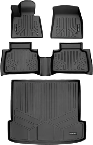 Vista 11 de SMARTLINER Juego de alfombrillas de 2 filas para todo tipo de clima, compatibles con BMW X6 40i 2020-2025