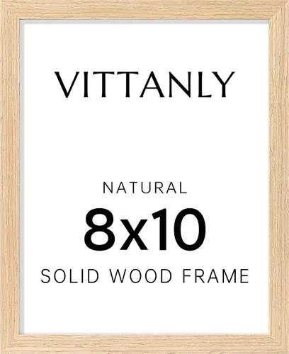 Vista 131 de Vittanly - Marco de fotos de 4 x 6 pulgadas de madera maciza con plexiglás, incluye paspartú de 3,5 x 5, para colgar en la pared o poner sobre una