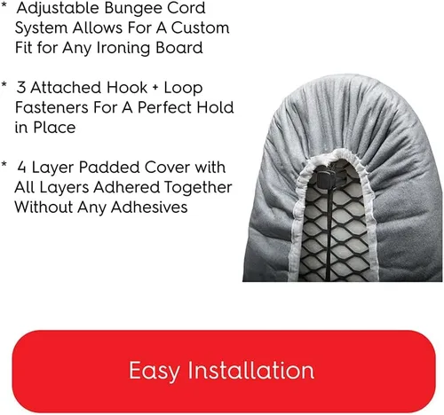 Vista 4 de TIVIT Funda para tabla de planchar: compatible con Amazon Basics Tabla de planchar de tamaño completo, revestimiento Alumitek, resistente a