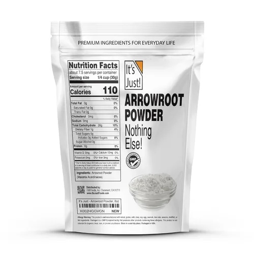 Vista 2 de It's Just - Polvo de Raíz de Flecha, 8oz (226g), Espesante Natural, Sin Gluten, Sin Lácteos, Sin OGM, Sustituto de Maicena