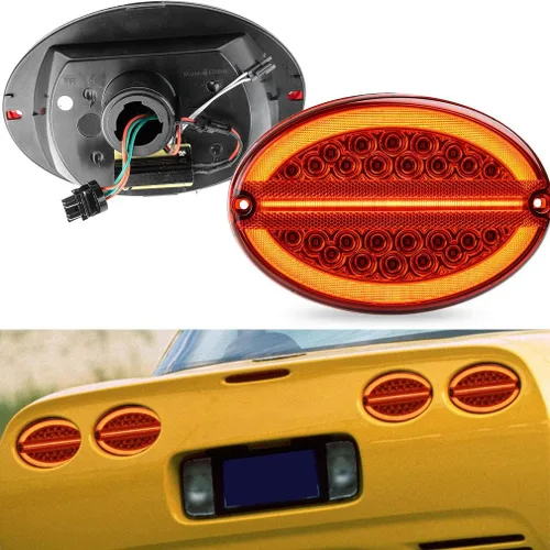 Vista 3 de Ensamble de luz indicadora de giro LED C5 Corvette para Chevy Corvette C5 1997 1998 1999 2000 2001 2002 2003 2004 Chevy-C5 Lámparas de freno