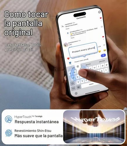 Vista 7 de UltraGlass Top - Vidrio 9H+ para protector de pantalla iPhone 13 Pro Max, a prueba de roturas con grado militar y duradero, vidrio templado