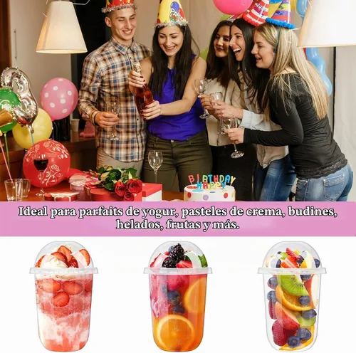Vista 4 de Kosotody - Paquete de 50 vasos de plástico transparente de 16 onzas