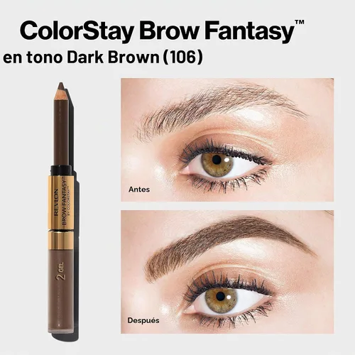 Vista 4 de Revlon Lápiz y gel delineador de cejas por ColorStay, café