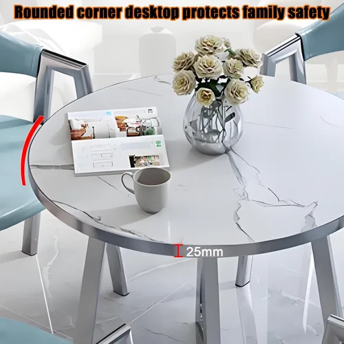 Vista 3 de YVYKFZD Office Reception Room Club Table and Chair Set, Coffee Kitchen Dining Table Set, Simple Round Conference Table for 4, Leisur Conference Room