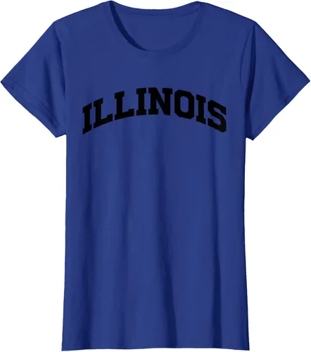 Vista 58 de Illinois Gift - Camiseta de diseño deportivo con texto universitario, gris, S