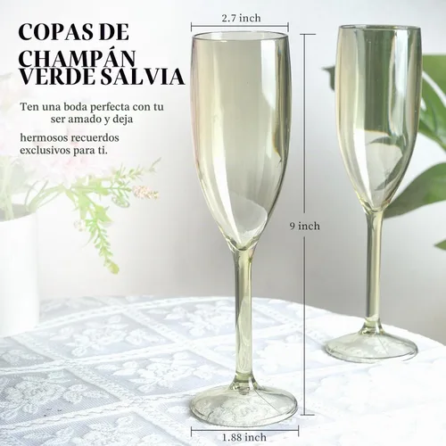 Vista 2 de XUWAIDSGN Copas de vino de plástico reutilizables, 10 unidades, copas de vino de plástico vintage a granel, copas de bar de mimosa, copas de barra