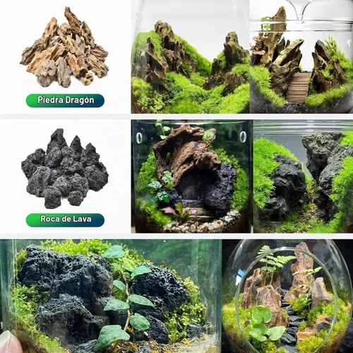 Vista 3 de Piedra de lava volcánica natural de 1 a 2.5 pulgadas para jardines en miniatura y de hadas, acuarios de paisajismo acuático, uso en hogueras