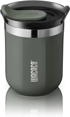 Vista 17 de Taza de viaje Octaroma Classico de WACACO, vaso de viaje de acero inoxidable de doble pared con tapa para beber, 6 fl oz (180ml), ámbar amarillo