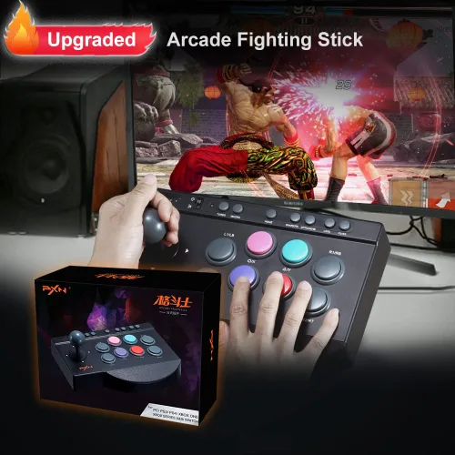 Vista 5 de PXN 0082 Arcade Joystick Game Controller Wired USB Interface for PC PS3 PS4 Xbox oneNintendo Switch