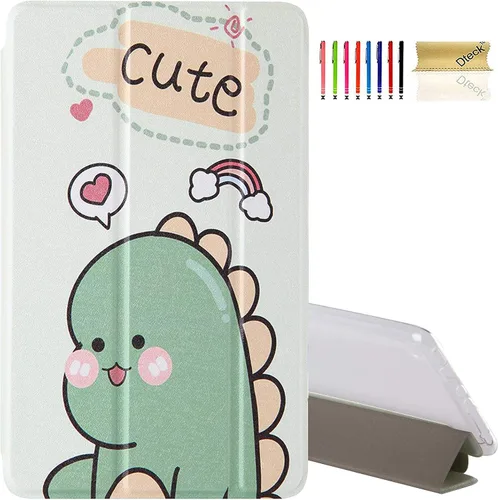Vista 14 de Dteck - Funda para tablet Kindle Fire 7, funda protectora completa con función atril ajustable y función de encendido y apagado automático