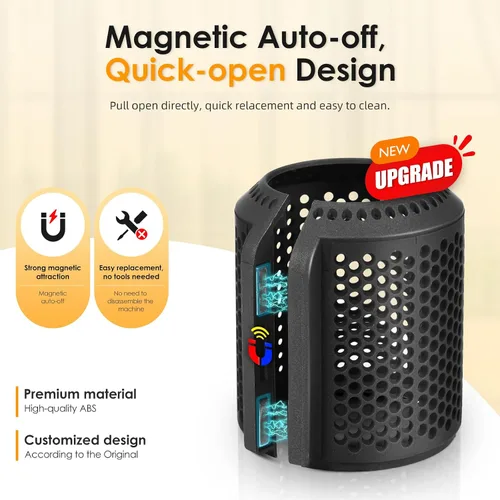 Vista 2 de Filtro externo magnético para secador de pelo compatible con Dyson Supersonic (negro)