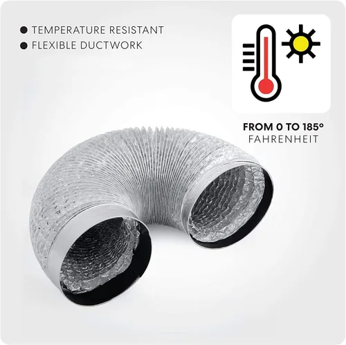 Vista 3 de Cosmo Conducto de aire flexible de aluminio de 6 pulgadas y 6 pies, sin abrazaderas, conducto de ventilación
