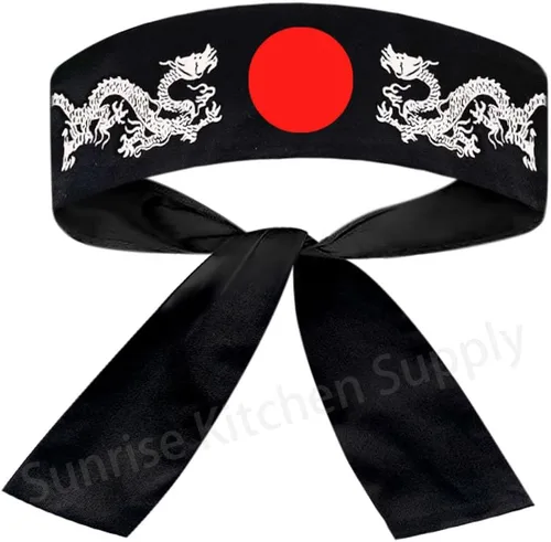 Vista 33 de Sunrise Kitchen Supply - Diadema de karate japonesa para chef de sushi hachimaki, 2 piezas