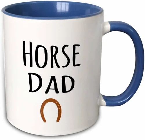 Vista 12 de 3dRose (mug_154021_4) Horse Dad - para dueños de equus masculinos y amantes de los equinos - entusiastas - texto negro con herradura marrón - Taza