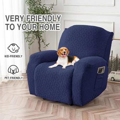 Vista 132 de Gennia Funda Impermeable para Silla Reclinable, Fundas Elásticas para Sofá Reclinable con Bolsillos, Fundas Lavables para Silla Reclinable Lazy Boy