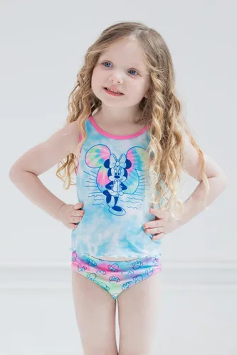 Vista 2 de Disney Minnie Mouse Racerback Tankini Top and Bikini Bottom Conjunto de natación de bebé a niño grande