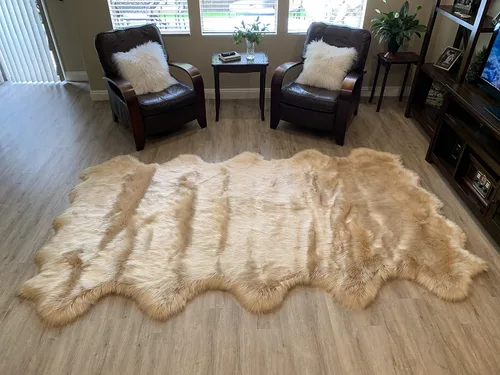 Vista 65 de LAMBZY Alfombra de pelo de oveja sintética, hipoalergénica, súper suave, sedosa para sala de estar, habitación de los niños, sofá