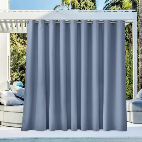 Vista 12 de NICETOWN Cortina para Exteriores para Patio Impermeable de 84 Pulgadas de Ancho, Aislamiento Térmico con Ojales Antioxidantes Bloqueo UV Cortina