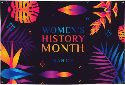 Vista 11 de Día de la Mujer Marzo es el Mes de la Historia de la Mujer Pancarta de 70 x 35 pulgadas Fondo de fotografía de fiesta de vacaciones