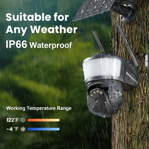Vista 8 de Cámara de seguridad solar celular 4G LTE inalámbrica para exteriores, cámara de seguridad sin WiFi con potente foco, almacenamiento en la nube