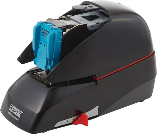 Vista 5 de Rapid 5080e - Grapadora eléctrica profesional para cartuchos con capacidad para 90 hojas, color negro, incluye 1 cartucho con 5000 grapas (90147)