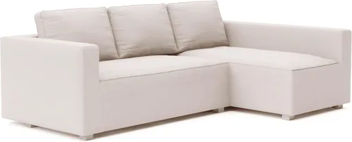 Vista 3 de HomeTown Market La funda de repuesto Manstad es compatible con sofá cama IKEA Manstad, o funda seccional o de esquina (algodón gris claro derecho)