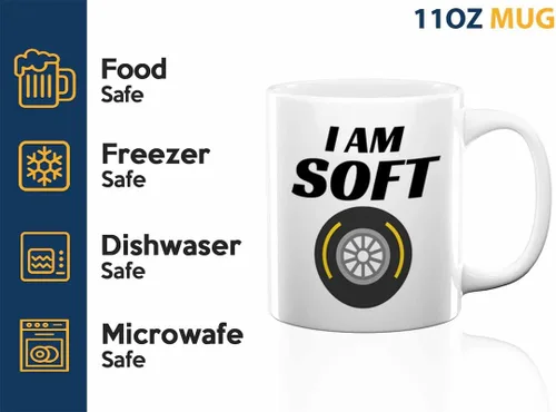Vista 3 de Taza de café Racer de 11 onzas, color blanco, I'm Soft, Fuel Speed Racer Car Guys Circuit Automotriz Racing Boy Regalos para él, papá, hombres, novio