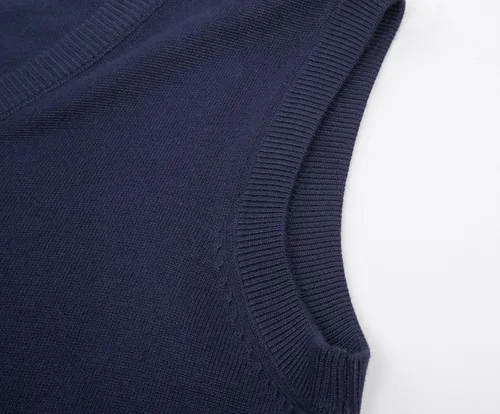 Vista 4 de PJ PAUL JONES Suéter de punto con cuello en V para hombre, chaleco liso liso sin mangas