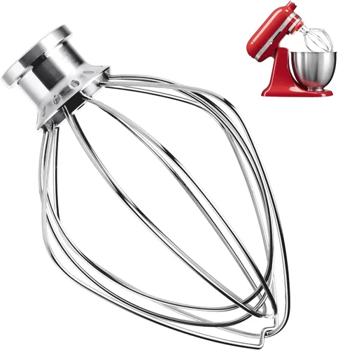 Vista 13 de K45WW - Accesorio para batidora KitchenAid de 6 hilos para batidora de pie inclinable de 4.5 y 5 cuartos de galón, agitador de crema de huevo