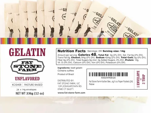 Vista 3 de Polvo de gelatina de ternera, sin sabor, 24 paquetes Paquetes de papel de una sola porción de ½ oz (2 cucharadas ea)